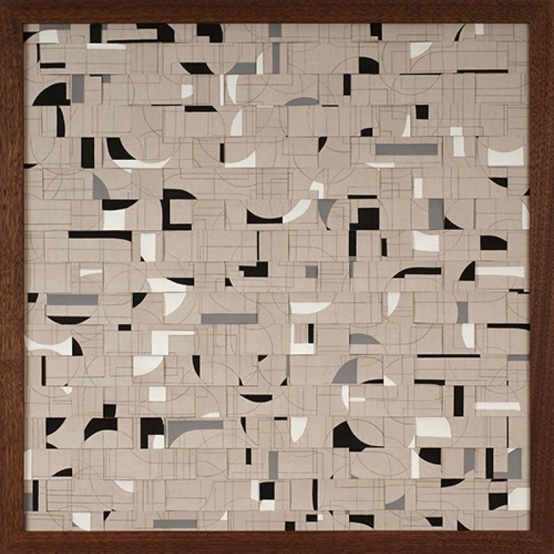 Random Arrangements, 2025 Acryl auf Buchleinengeflecht, 53 x 53 cm