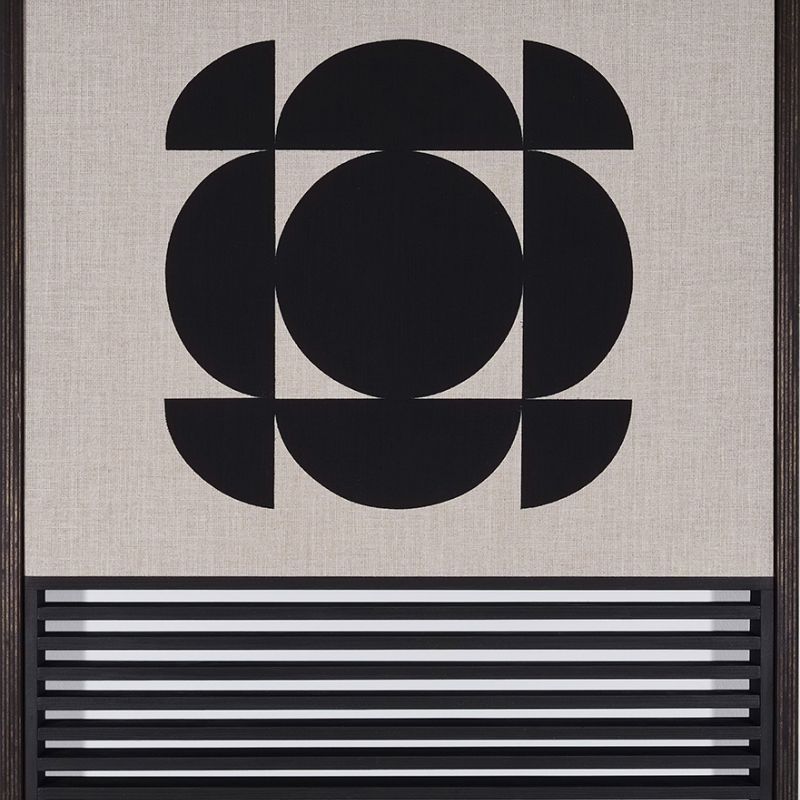 Logo Series #4, 2022 Acryl auf Leinwand; Holzlattenwerk, Konzeptrahmen, 60 x 53 cm