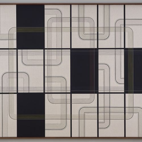 Horizon Fields #5/#6, 2020 Acryl auf Leinwand; Baumwollstoff, 35-teilig, Konzeptrahmen, 200 x 240cm