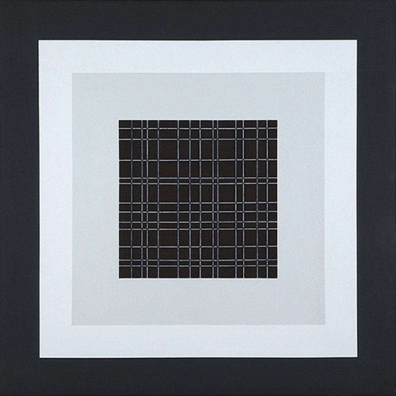 Linearics #6 – Schnittpunkte 01, 2011 Acryl und Holzbeize auf Leinwand, 80 x 80 cm