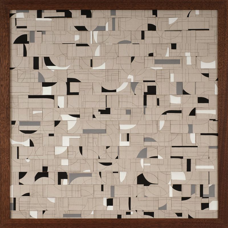 Random Arrangements, 2025 Acryl auf Buchleinengeflecht, 53 x 53 cm