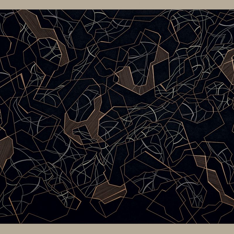 Beneath The Shadow Of A Flower, 2018 Acryl auf Baumwollstoff; Buchleinen, 3-teilig, 150 x 170 cm