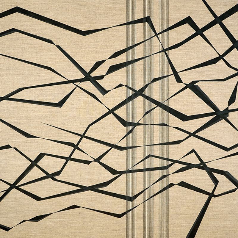 SoundStills #7 – based on the Score of ”Brandung 1“ [1996] composed by Katharina Klement, 2015 Acryl auf Leinwand, 140 x 210 cm – Sammlung Braun-Falco Galerie