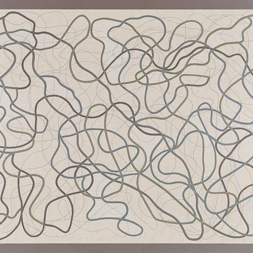 The Great Hidden Sea Of The Unconcious, 2019 Acryl auf Leinwand; Buchleinen, Baumwollstoff, 5-teilig, 151 x 213 cm
