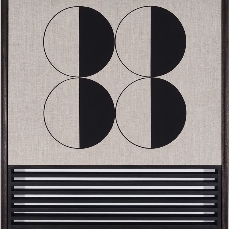 Logo Series #2, 2022 Acryl auf Leinwand; Holzlattenwerk, Konzeptrahmen, 60 x 53 cm