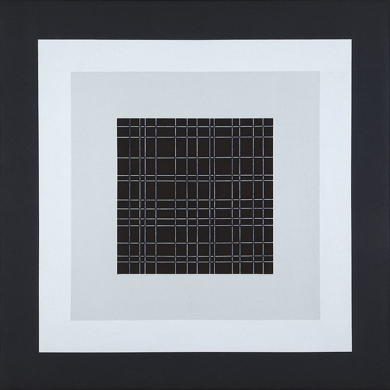 Linearics #6 – Schnittpunkte 01, 2011 Acryl und Holzbeize auf Leinwand, 80 x 80 cm