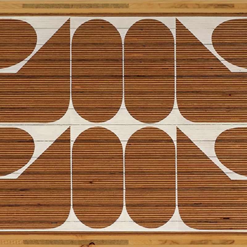 Moving Shape Grammars #2, 2024 Acryl auf Holz, schwenkbare Metallhalterung, 32 x 73 cm